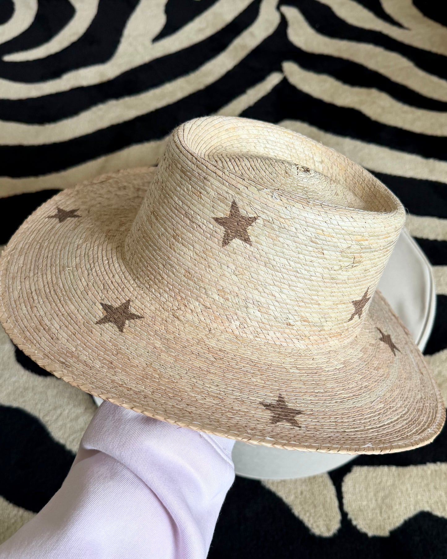 1 of 1: Brown Star Girl Gambler Hat