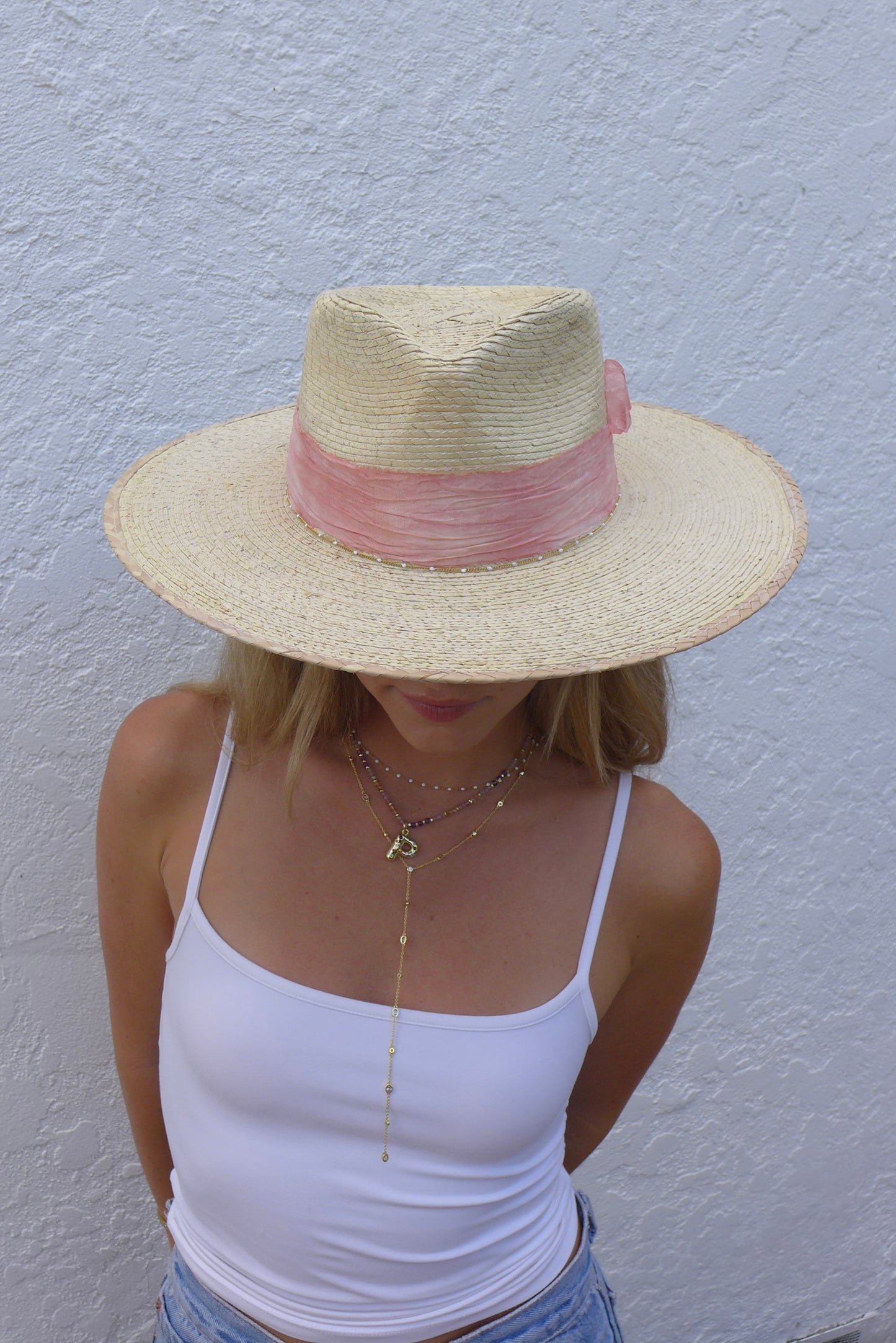 Baby Pink Crystal Rancher Hat