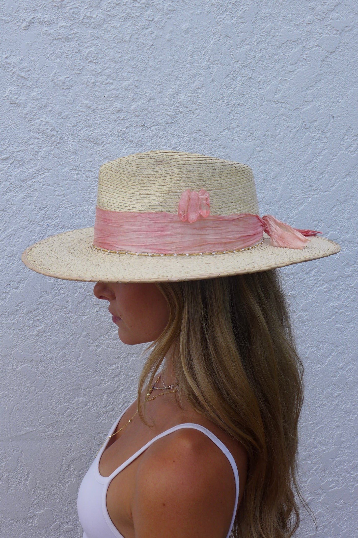 Baby Pink Crystal Rancher Hat