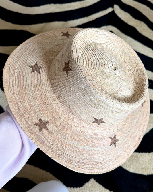 1 of 1: Brown Star Girl Gambler Hat