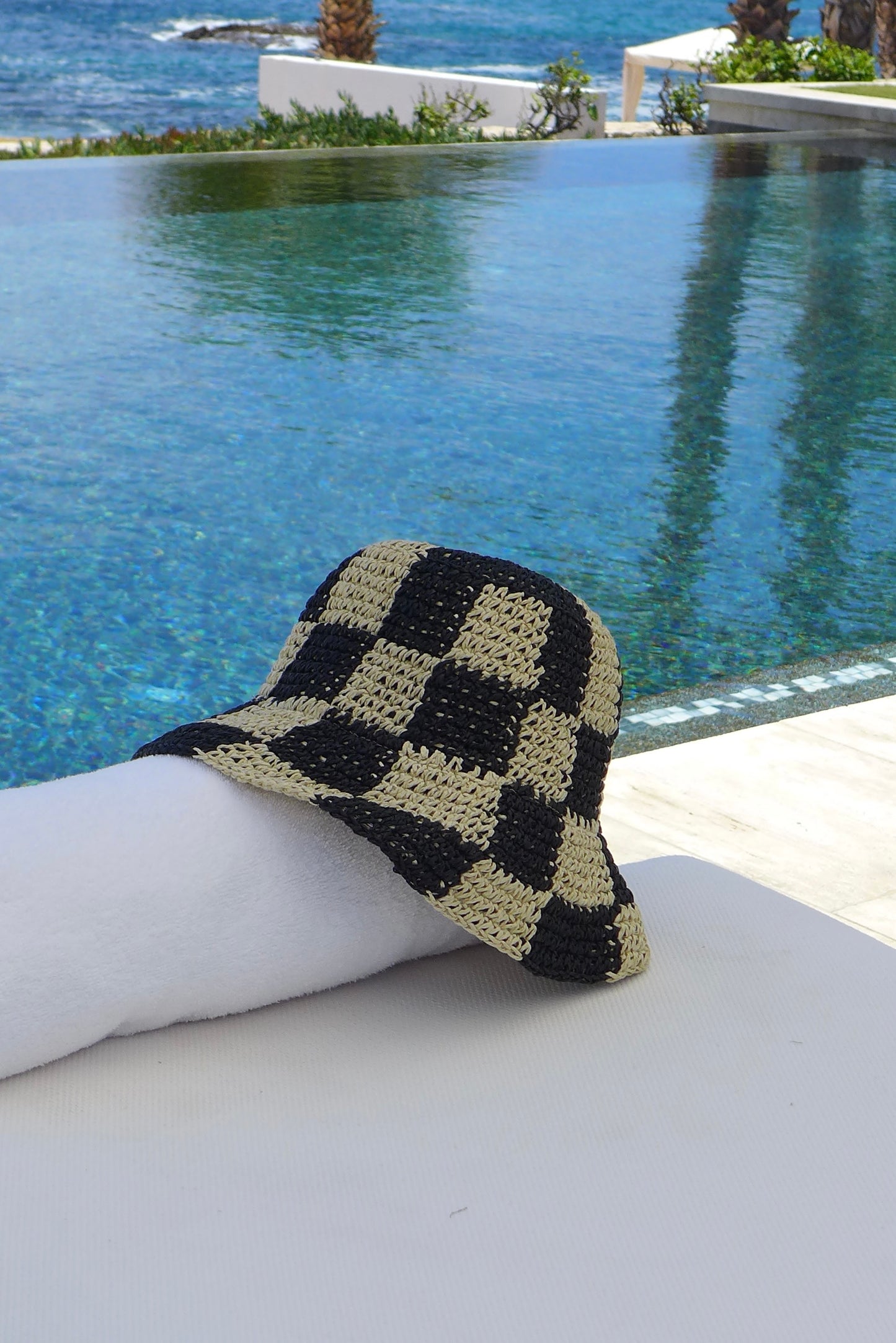 Black & White Checkered Bucket Hat