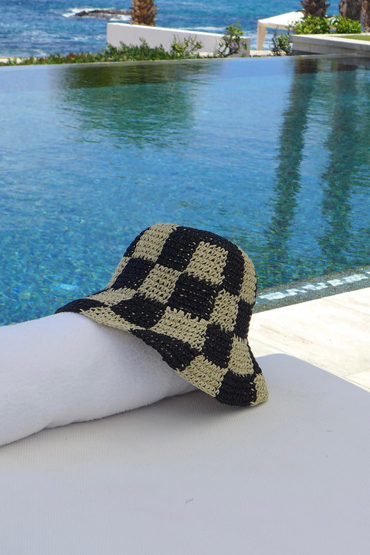 Black & White Checkered Bucket Hat