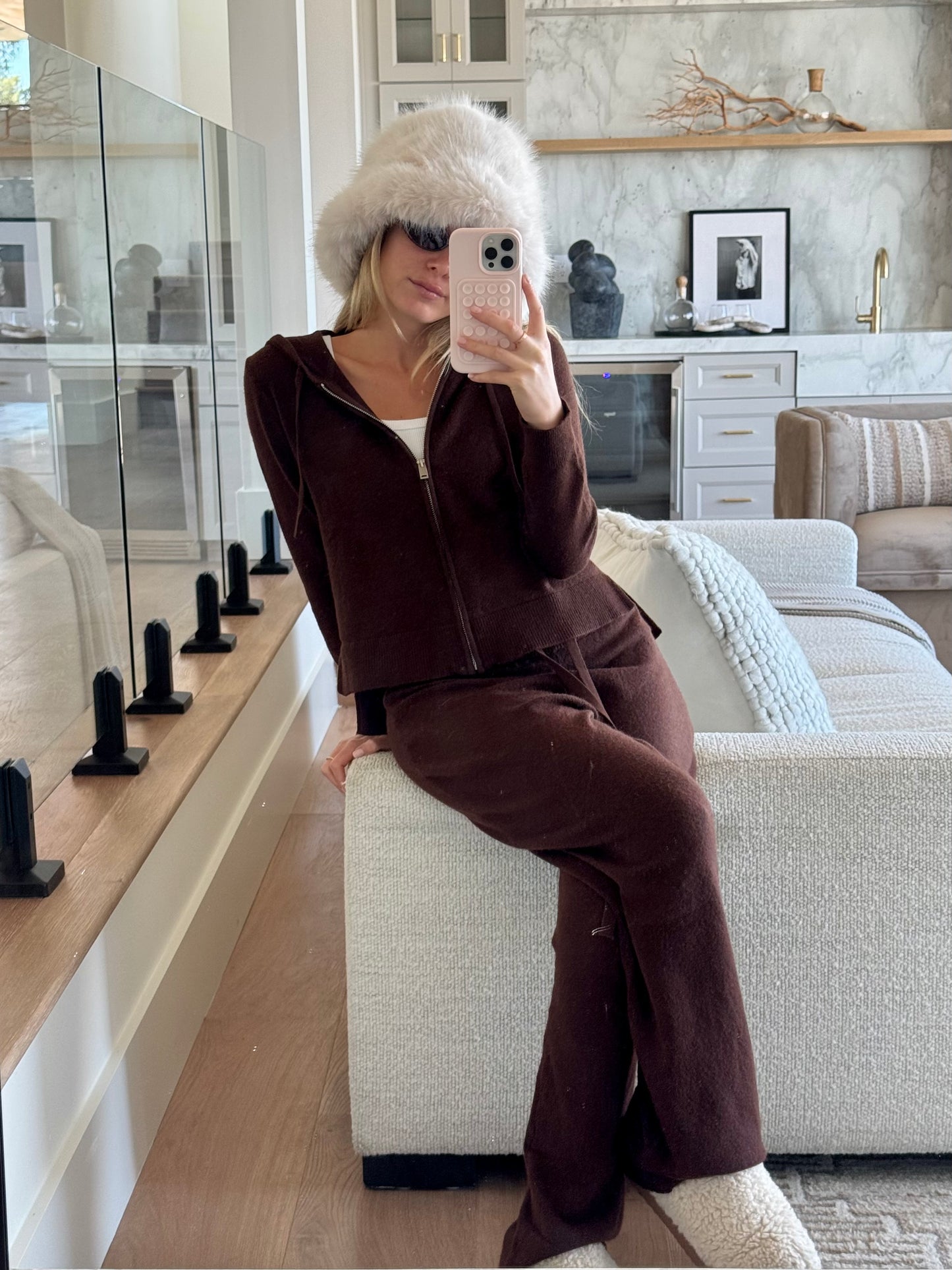 Mocha Cozy Zipper Jacket