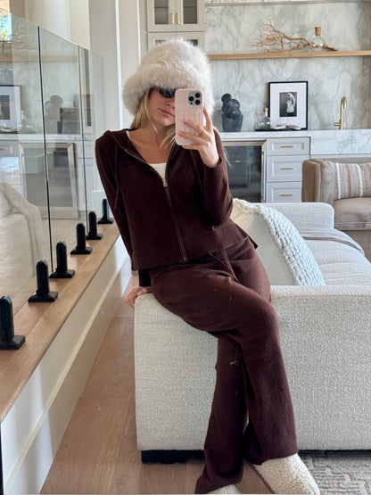 Mocha Cozy Zipper Jacket