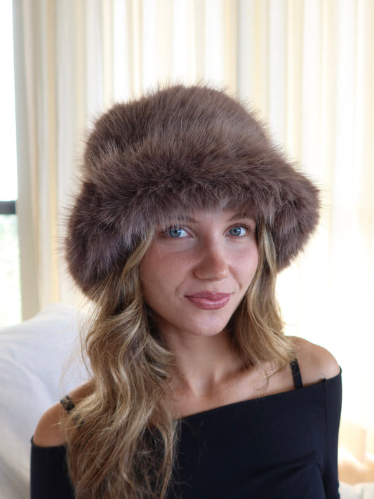 Brown Heavenly Fuzzy Bucket Hat