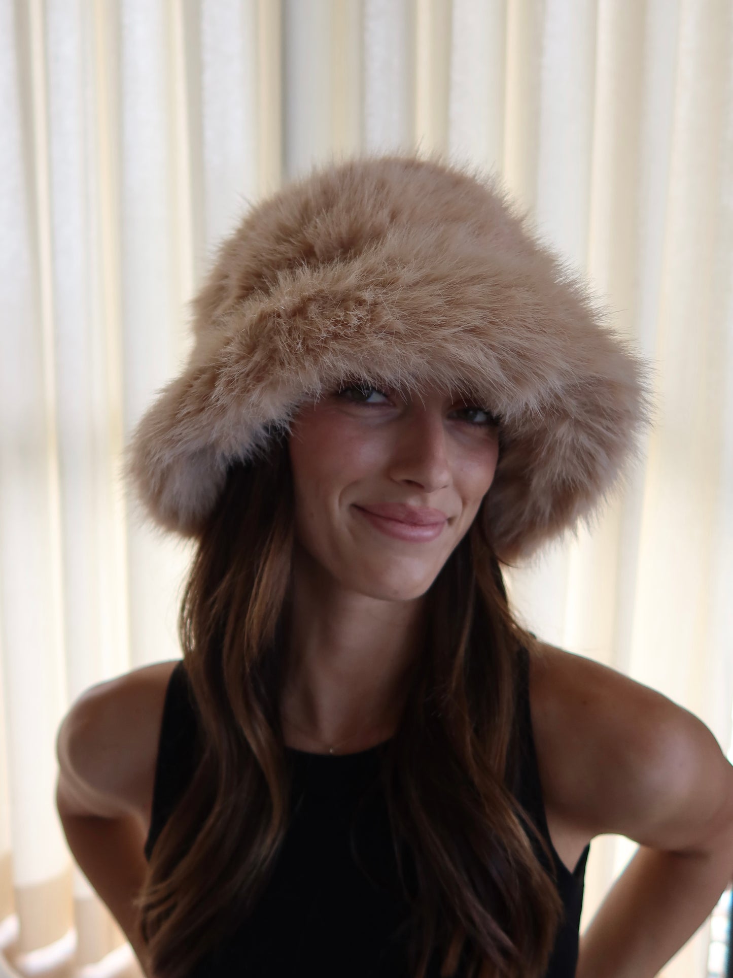 Khaki Heavenly Fuzzy Bucket Hat