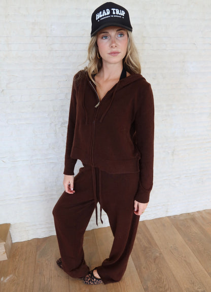 Mocha Cozy Zipper Jacket