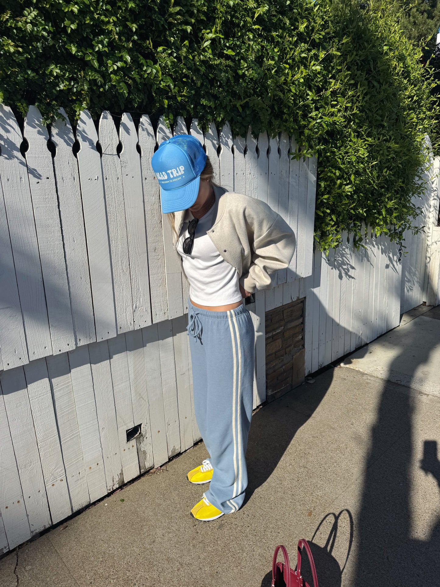 Waffle Knit Pant in Blue