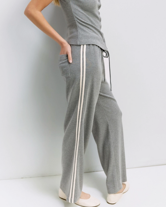 Waffle Knit Pant in Grey
