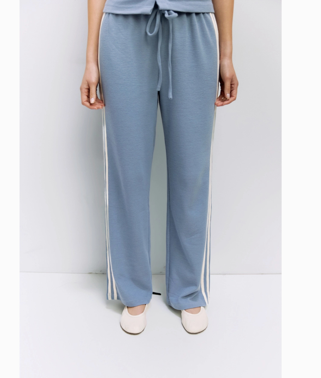 Waffle Knit Pant in Blue